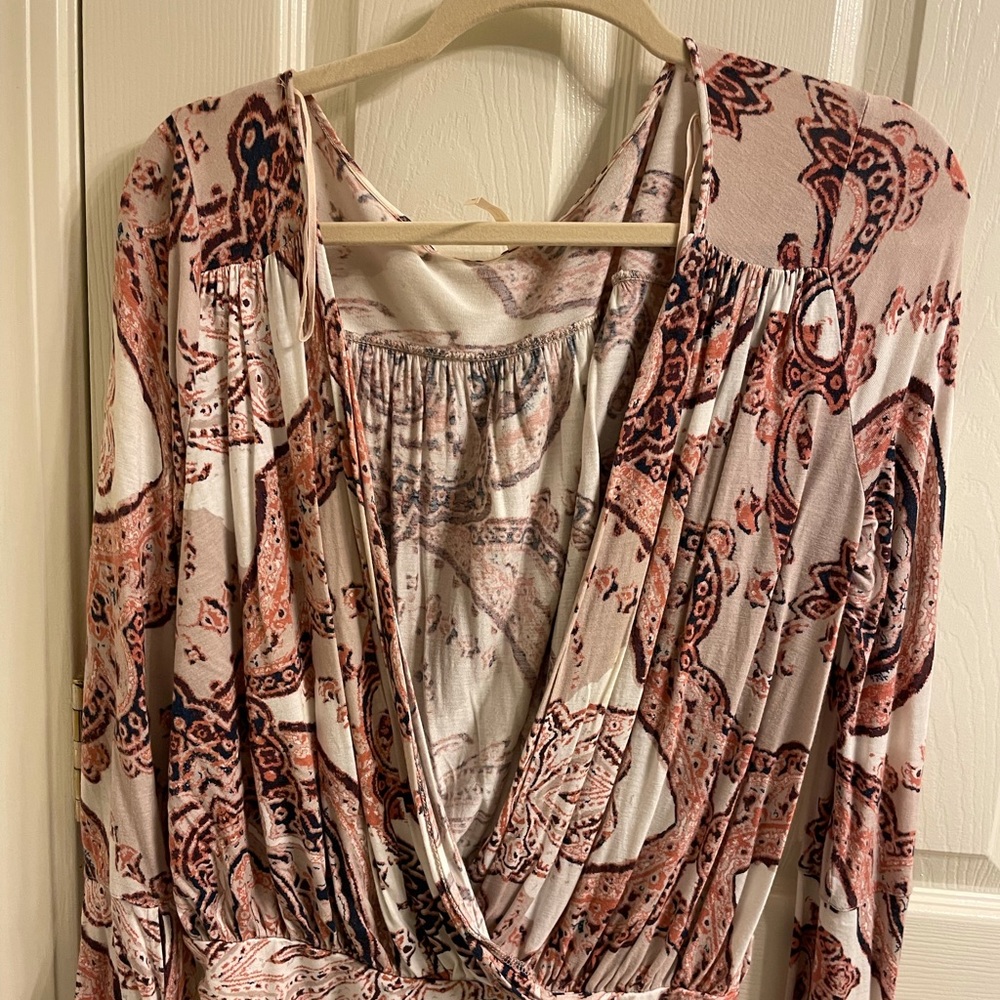 Free People Long Sleeve Boho Top